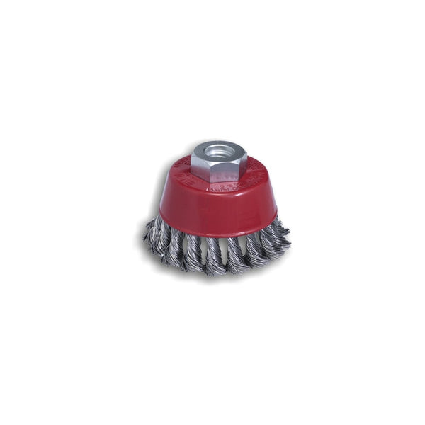 70mm Twist Knot Cup Brushes - 0.50 Stainless Steel Wire Spec