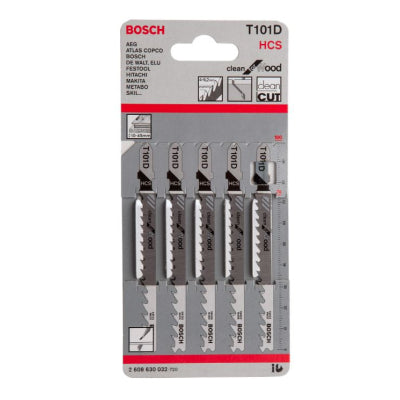 Bosch Jigsaw Blades T101D Clean Cut for Softwood Chipboard Plywood Pack of 5