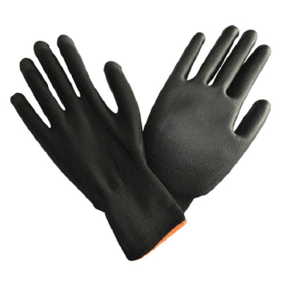 12 X Pairs Black Med PU Grip Safety Work Gloves Builders Gardeners Mechanics