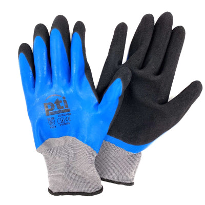 PTI Waterproof Blue Latex Sandy Glove Large Size 9 Pack of 12