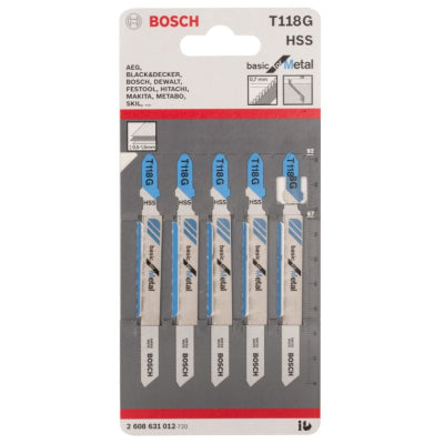 Bosch Jigsaw Blades T118G Basic for Thin Metal Plate Pack of 5 fits Dewalt
