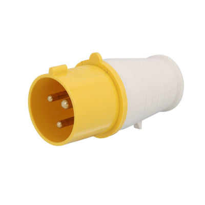 110V 32A Yellow 3 Pin Industrial Work Building Site Electrical Plug IP44 Male