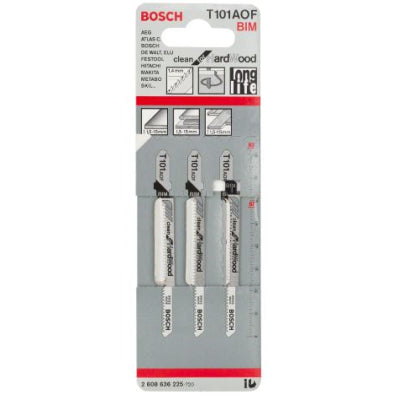 Bosch Jigsaw Blades T101AOF Curved Clean Cut Hardwood Laminate Plywood Pack of 5