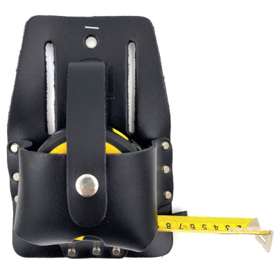 PTI Premium Black Leather 8M Tape Measure Holder Pouch Pocket