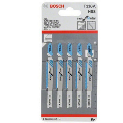 Bosch Jigsaw Blades T118A Basic for Metal Cutting Pack of 5 fits Bosch Dewalt
