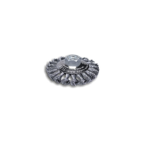 95mm Conical Twist Knot Brushes - 0.35 Steel Wire Spec