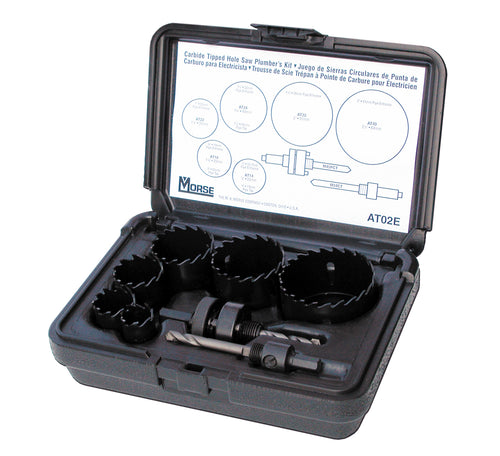 8 Piece "Electrical" Tungsten Carbide Tipped AT Hole Saw Kit