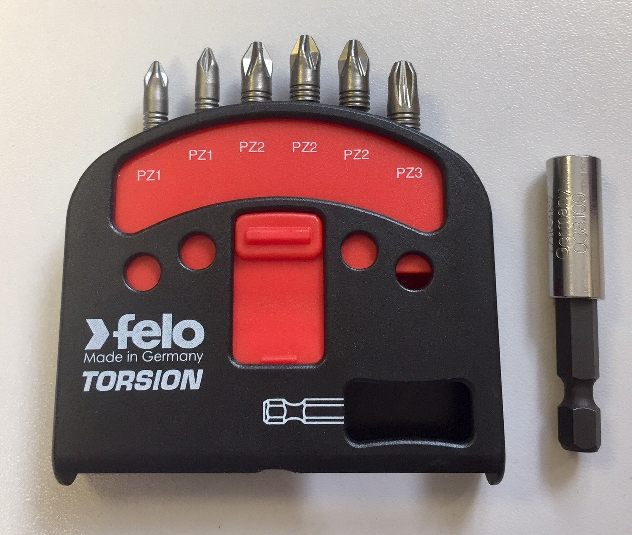 FELO torsion screwdriver bit kit with magnetic holder - for use with impact drivers