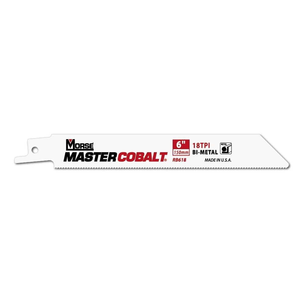 Metal Cutting - 150mm (6") -  18TPI Master Cobalt Reciprocating 1.1mm (.042") Thick Saw Blade