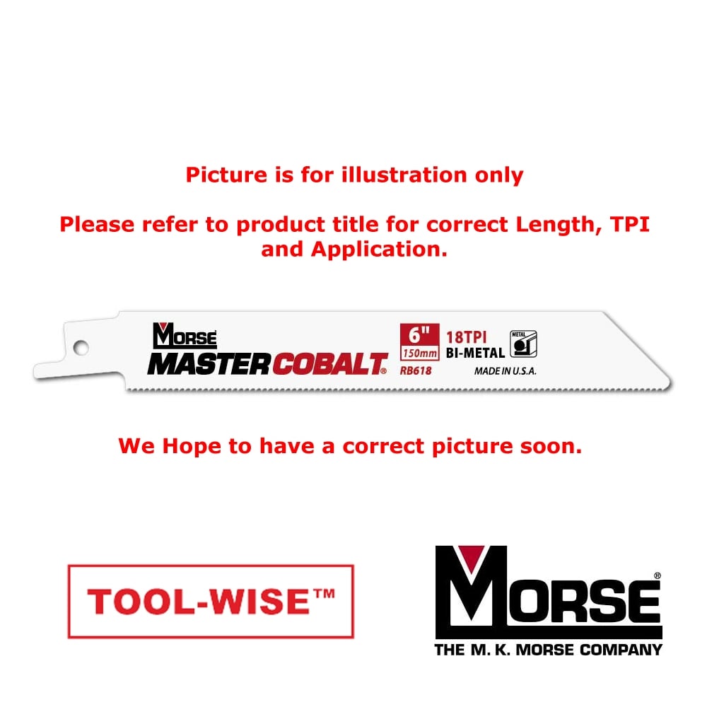 Wood & Metal Cutting - 150mm (6") - 8/11TPI Advanced Edge Power Reciprocating 1.6mm (.062") Saw Blade