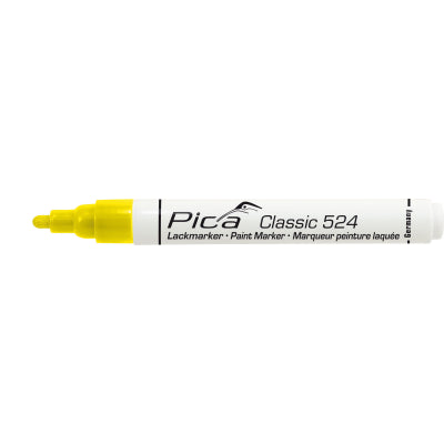 Pica 524-44 Industrial Permanent Paint Marker Yellow Round Tip 2-4mm Fast Drying