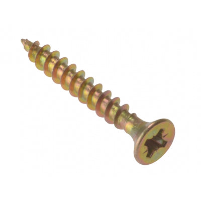 3.5 X 12mm Countersunk Zinc Yellow Passivated ZYP Woodscrew Box Of 200 Screws