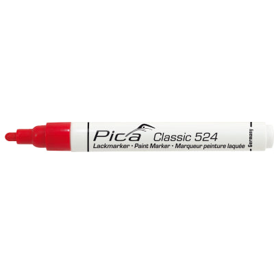 Pica 524-40 Industrial Permanent Paint Marker Red Round Tip 2-4mm Fast Drying