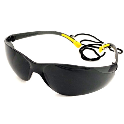 Safety Sun Glasses Smoke Lens Lightweight Eye Protection Specs with Cord