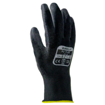 Aurelia Black PU Palm Coated Gloves Size 11 Pack of 10 Pairs
