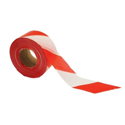 Barrier Hazard Tape Red and White Striped 70mm x 500 Metres Boxed ...