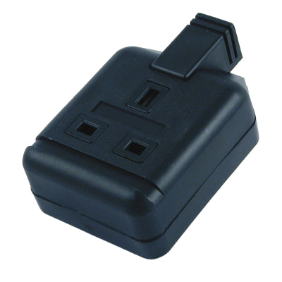 13 Amp 240 Volt Single Black Trailing Extension Socket