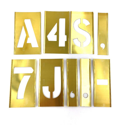 CH Hanson 10074 4" Brass Letters and Numbers Stencil Set 45 pc
