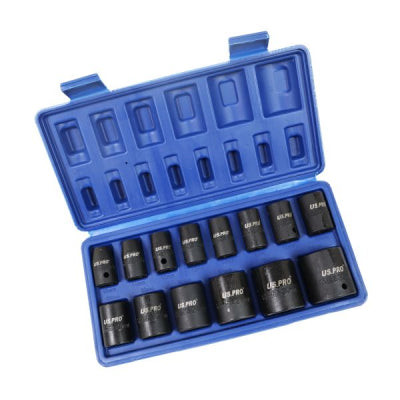 14pc 1/2" DR Shallow Impact Socket Set Metric US Pro 1679