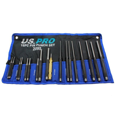 Bergen US Pro 18pc Pin Punch Set with Automative Centre Punch 2095