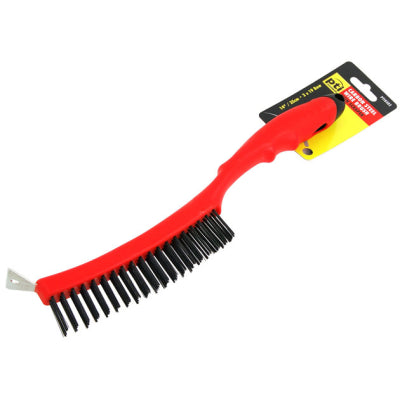 PTI 14 inch Carbon Steel Wire Cleaning Brush with Scraper