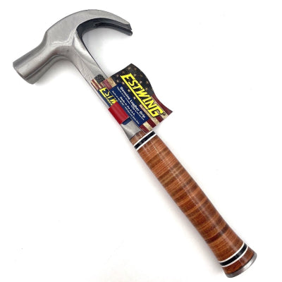 Estwing 24oz Curved Claw English Pattern Hammer with Leather Grip E24C