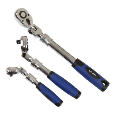 3PC Flexible Extendable Ratchet Set 1/4" 3/8" 1/2" US Pro 4206