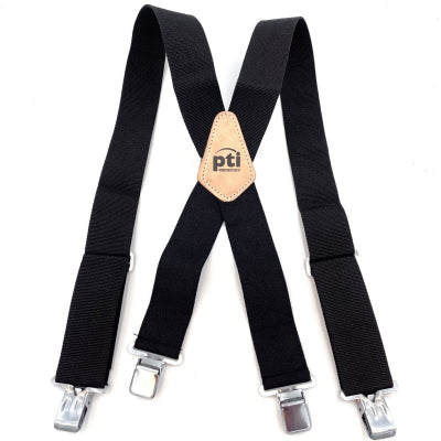 PTI Black All Elastic Suspenders/Braces for Toolbelts Work Trousers