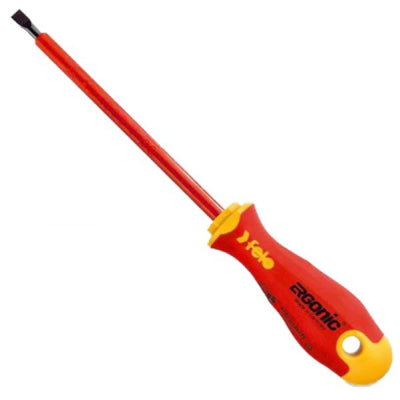 Felo Slotted Screwdriver 5.5 x 1 VDE Ergonic Gel Insulated Grip 41305590