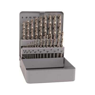 Alpen 25pc 1mm to 13mm x 0.5mm HSS Cobalt Jobber Drill Set for Stainless Steel