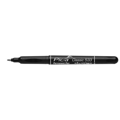 Pica 533-46 Classic Permanent Black Marker Fine Tip Pen Fast Drying