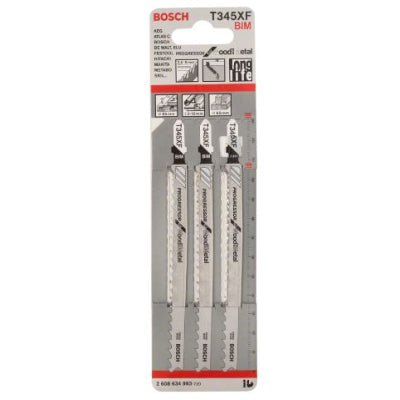 Bosch Jigsaw Blades T345XF Progressor for Wood and Metal Cutting Pack of 5