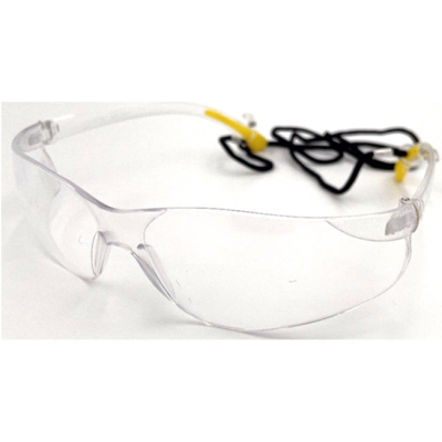 Safety Glasses Clear Lens Lightweight Eye Protection Specs with Cord