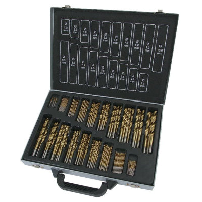 PTI 170pc Titanium Coated HSS Drill Bit Set 1mm to 10mm Metal Carry Case