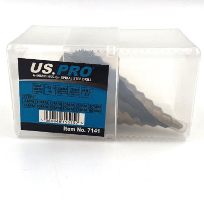 US PRO 6-60mm HSS-G Spiral Step Drill 7141