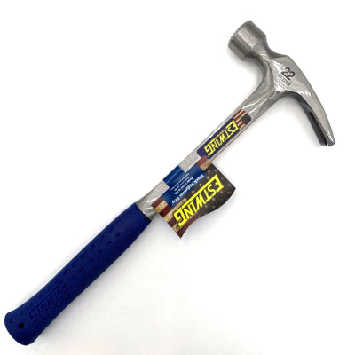 Estwing 22oz Milled Face Straight Claw Framing Hammer with Vinyl Grip E3/22SM