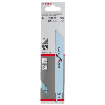 5 Pack S922EF Bosch Sabre Saw Blades Flexible for Metal 150mm x 18tpi Blade