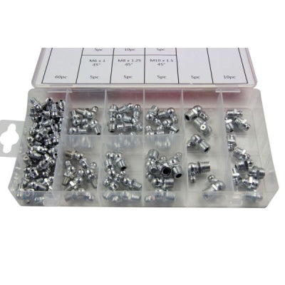 110pc Assorted Metric Grease Nipple Fittings Set 2894