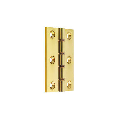 Pair of 75mm Heavy Duty Polished Brass DPBW Butt Hinges